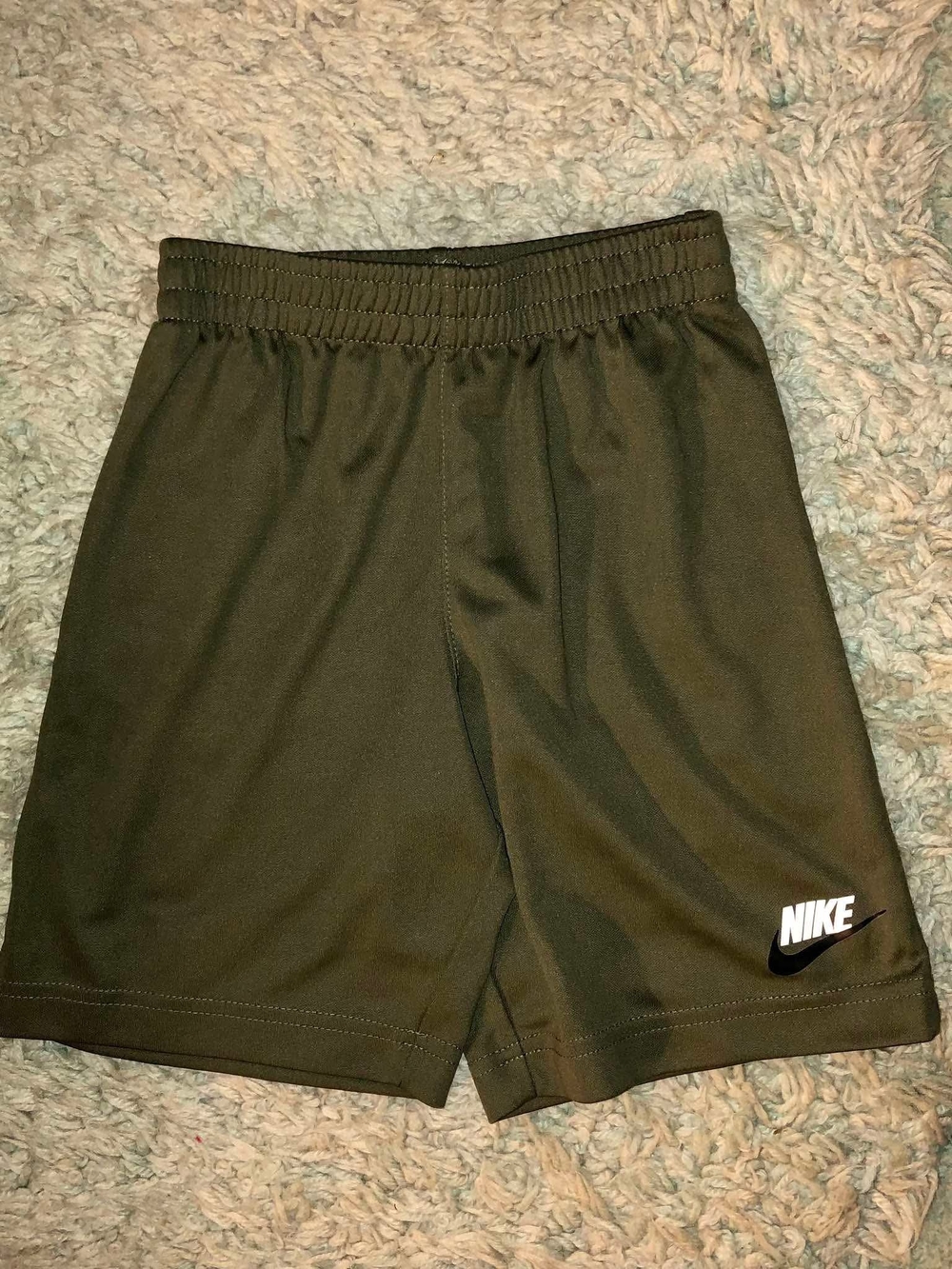Nike Men’s Olive Athletic Shorts with White Logo